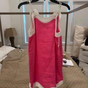 STAUD Pink and Cream dress